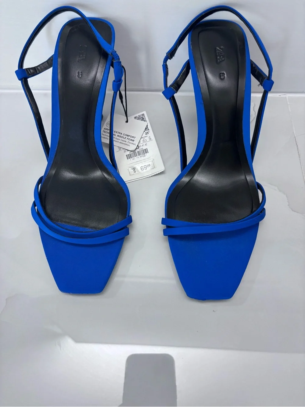 ZARA Royal Blue Slingback Heels for Women
